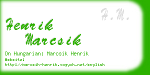 henrik marcsik business card